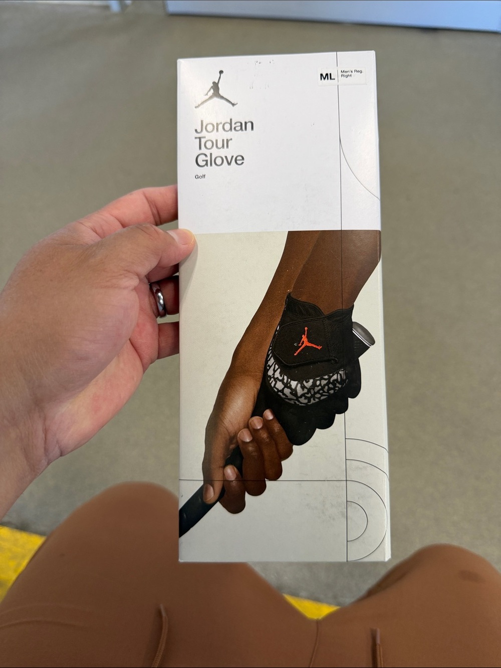 Jordan Golf Glove — Black with Orange Jumpman